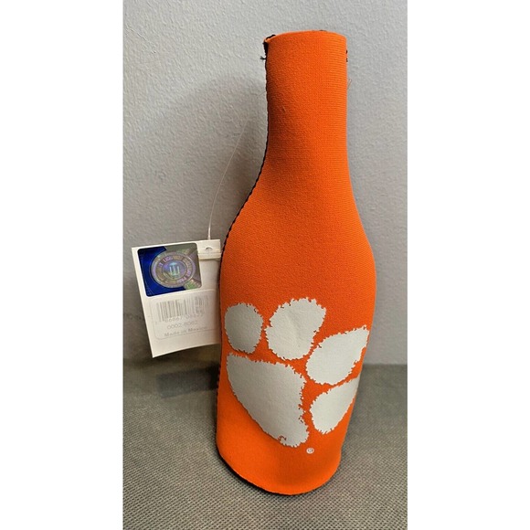 Clemson University Tigers NCAA Stand up‎ zip Beer Koozie / Coozy / Cooler NWT - Picture 1 of 5